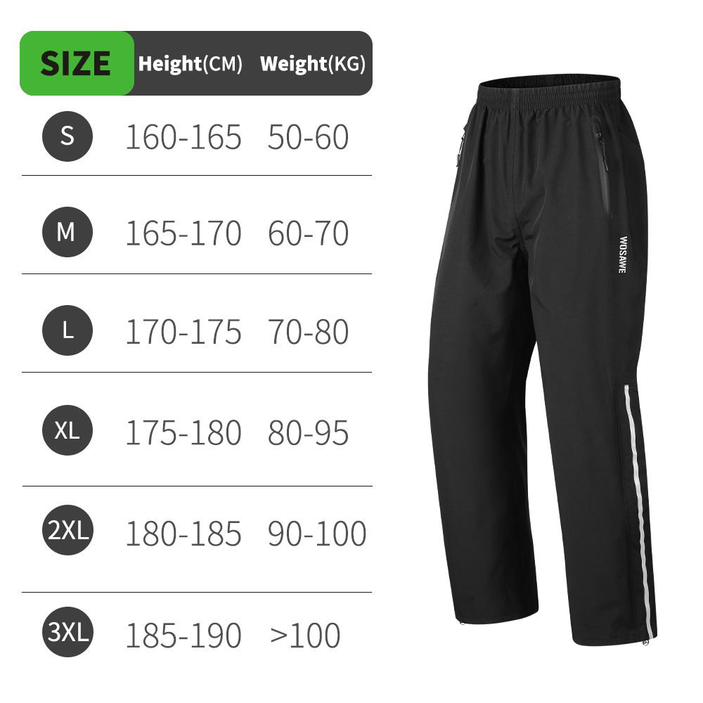

WOSAWE Men Reflective Hiking Pants Waterproof Over Pants Windproof Lightweight Rain Trousers for Biking Fishing 3XL чорний