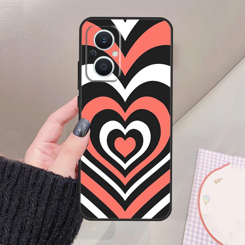 Latte Love Tunnel Brown Heart Funda For OPPO Reno 14 10 11 12 13 Pro 12F 11F 13F 14F 7 8 Lite OPPO Find X9 X8 X6 Pro Case