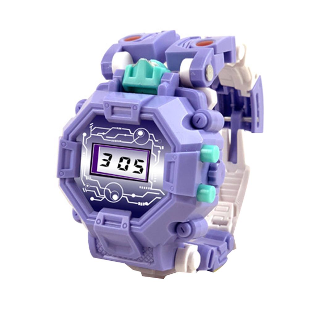 2 In 1 Robot Transformation Wristwatch Toy Boy Children Electronic Robot Sport Watch Birthday Xmas Gift