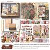Retro Floral Imprint Greeting Journal Gift Box with English Stickers