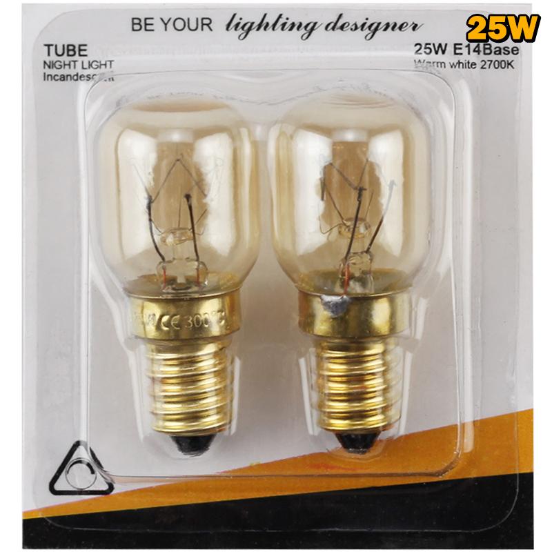 2Pcs 15/25W 220V E14 300 Degree High Temperature Resistant Microwave Oven Cooker Lamp Salt Light Bulb Lighting Bulb