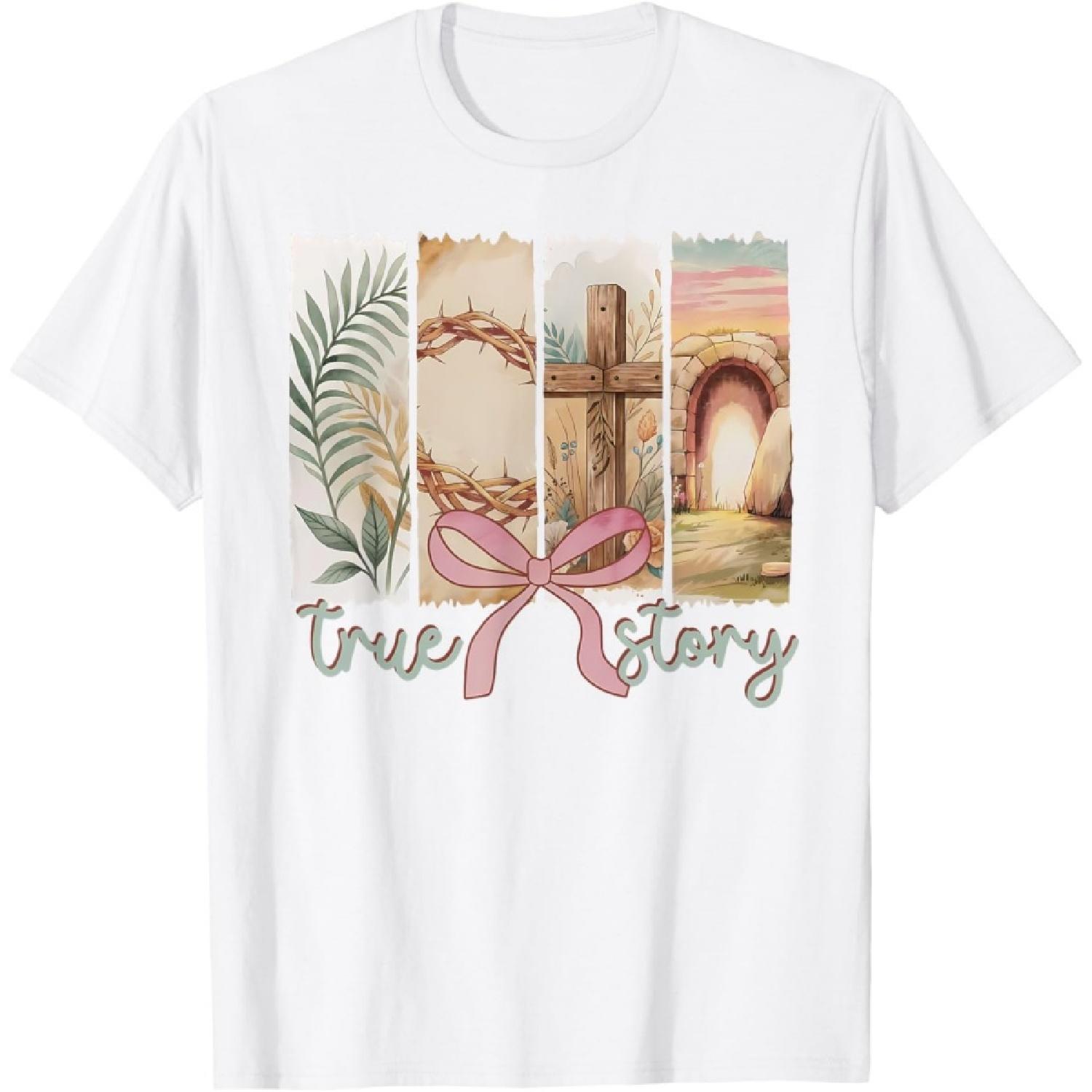 Счастливой Пасхи Правдивая История Он Воскрес Кокетливая Цветочная Весенняя Футболка S