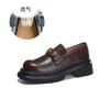 New loafers women's 2025 spring shallow thick heel small leather shoes fashion shoes women's small fragrant single shoes women