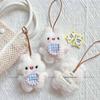Adorable Plush Rabbit Doll Pendant: Blush Bib Design for Gift or Decoration