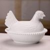 Candy Dish Bowl with Chicken Lid for Small Item Storage, Shelf Styling, Sideboard Placement and Entryway Use in Living Room or Dining Room
