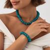 Trendy Y2K Aesthetic Smudge Resin Bead Chain Necklace Lightweight for Women Summer Beach Wear Jewelry Gift