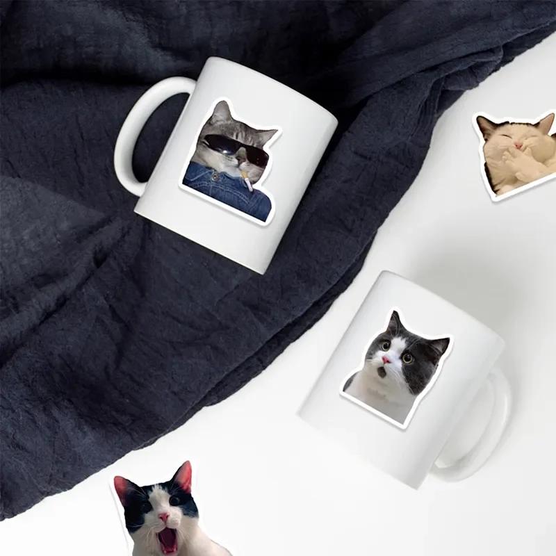 50pcs Funny Animals Cat Meme Stickers Cute Cartoon Decals Kids Toys Laptop Notebook Luggage Motorcycle Decoration Sticker