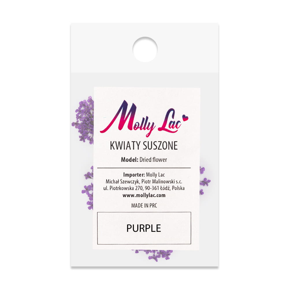 Suszone Kwiaty Do Zdobień Paznokci Mollylac Purple 5Szt