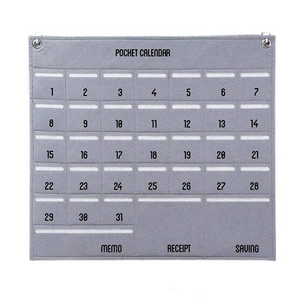 Hanging Wall Mounted Decorative Monthly Calendar Bag Storage Bag Chart Holder Wall Decoration