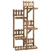 Fir Wood Flower Shelf Pot Stands Plant Stand 5 Shelves Ornament Small Railings 60 X