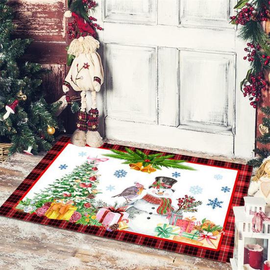 Capacho De Natal - Vermelho E Branco - Antiderrapante - MJIAIDEA