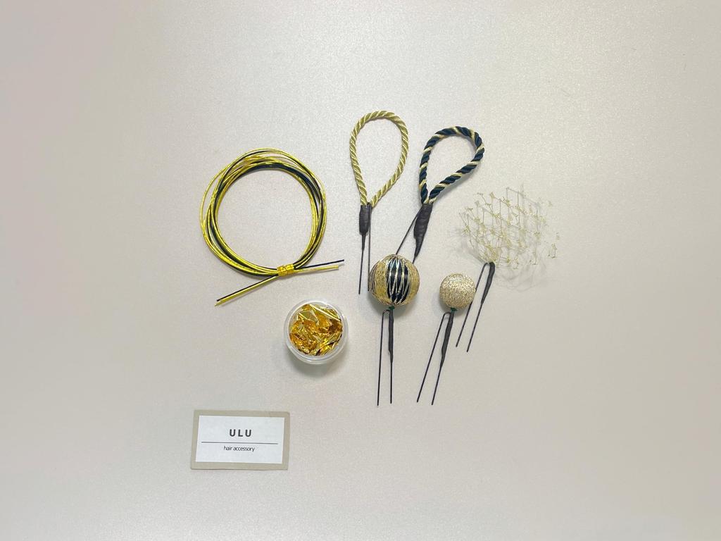 Black and Gold Hair Ceremony Hair Tamakanzashi Hairpin with Mizuhiki and Gold Braided Graduation Japanese Wedding Ornament, Coming-of-Age Accessory,