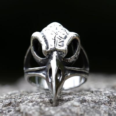 2023 Neue Ankunft Design Edelstahl Skandinavisch Wikinger Rabe Tier Odin Hammer Ring Für Männer Amulett Schmuck Dropshipping