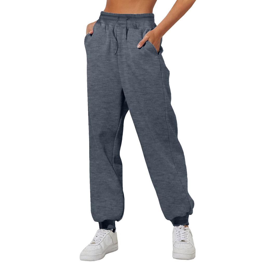 Pantalones de chándal para mujer color liso cintura elástica pantalones jogger primavera otoño casual ropa deportiva pantalones jogger para entrenamiento