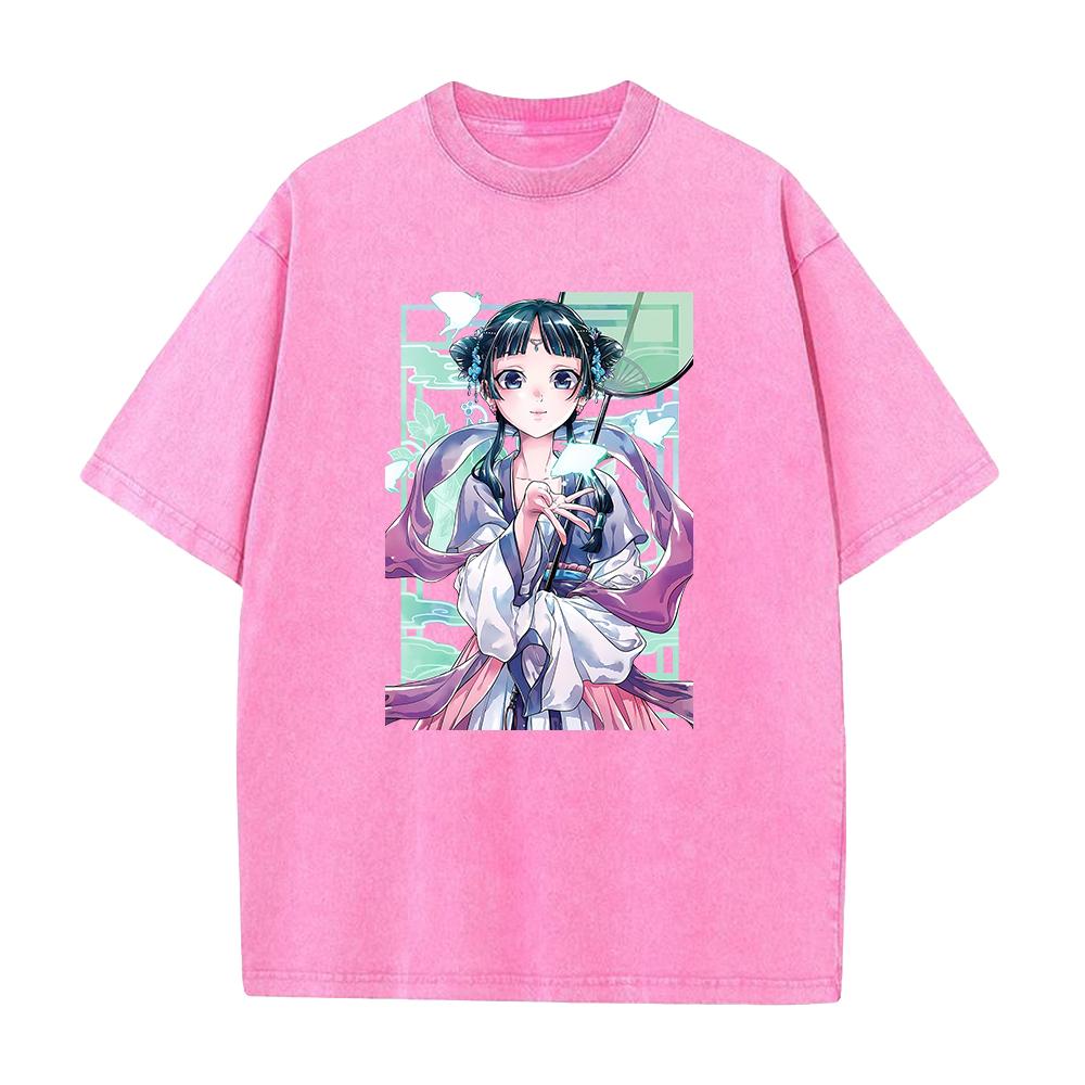 

Anime The Apothecary Diaries Maomao Kawaii Washed Tshirt Unisex Women Unisexga Cotton T Shirt Harajuku Oversized Tops Tshirts S