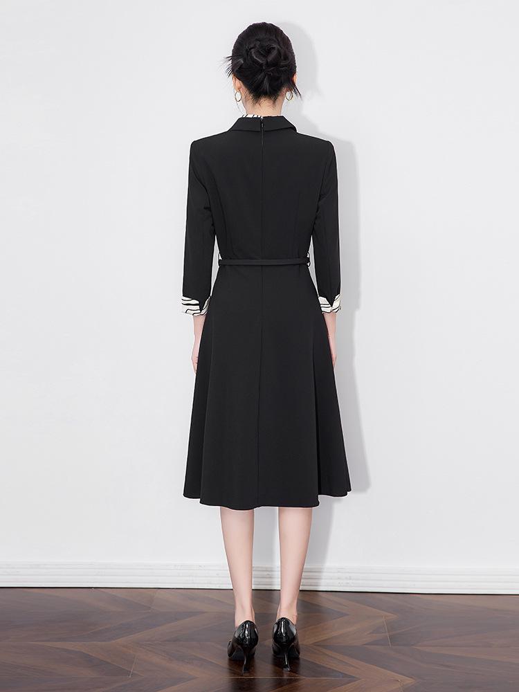 Intellectual Commuting Smart Formal Dress with Detachable Collar - Early Autumn Collection