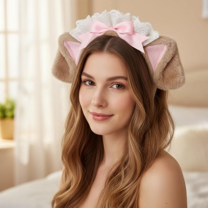 Soft Plush Dog Ear Hairband For Women Girls Cosplay Anime Hair Hoop Party Costume Sweet Style Accessory