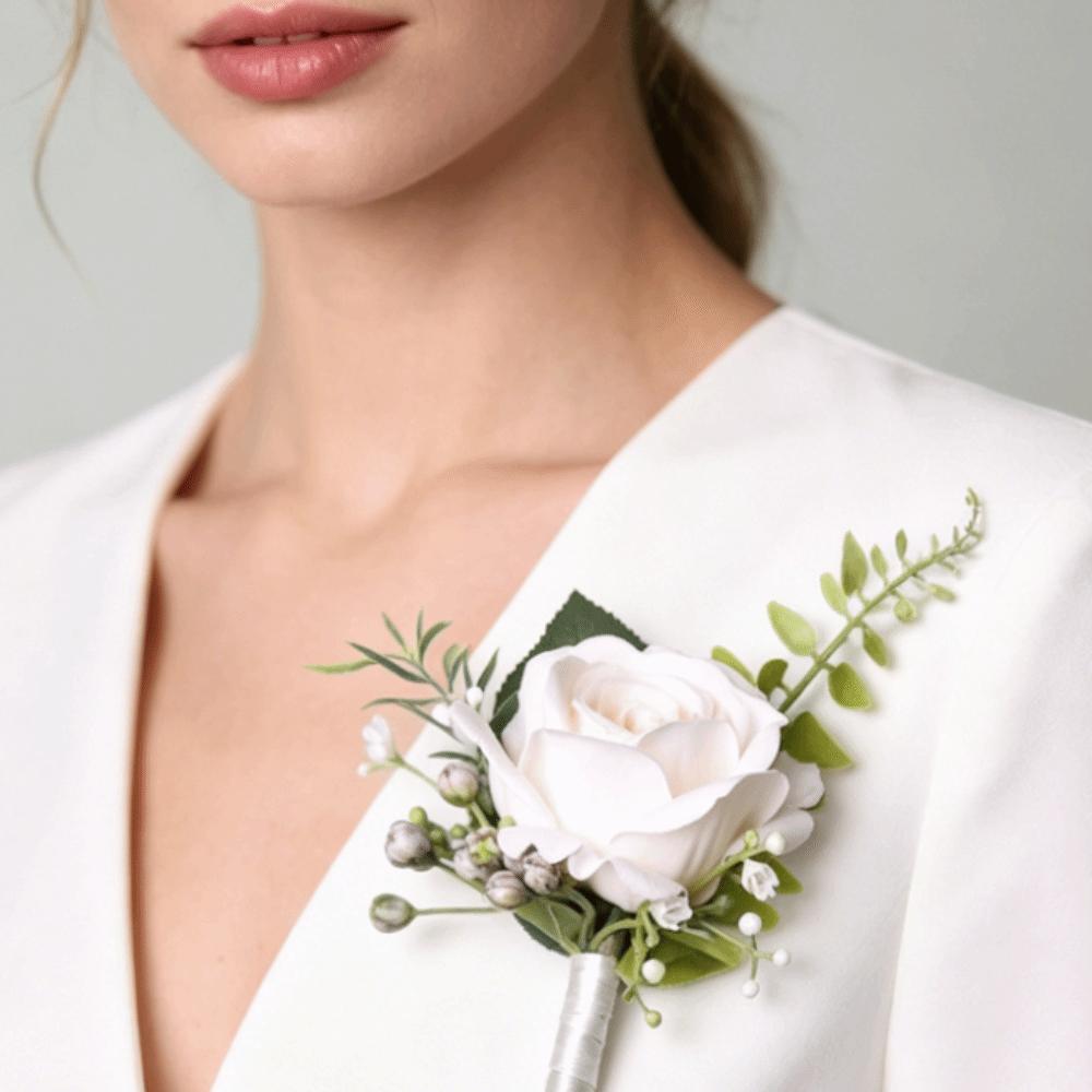 Elegant Boutonniere Flowers Exquisite Wrist Corsage Brooches Wedding Accessories Groom Attire