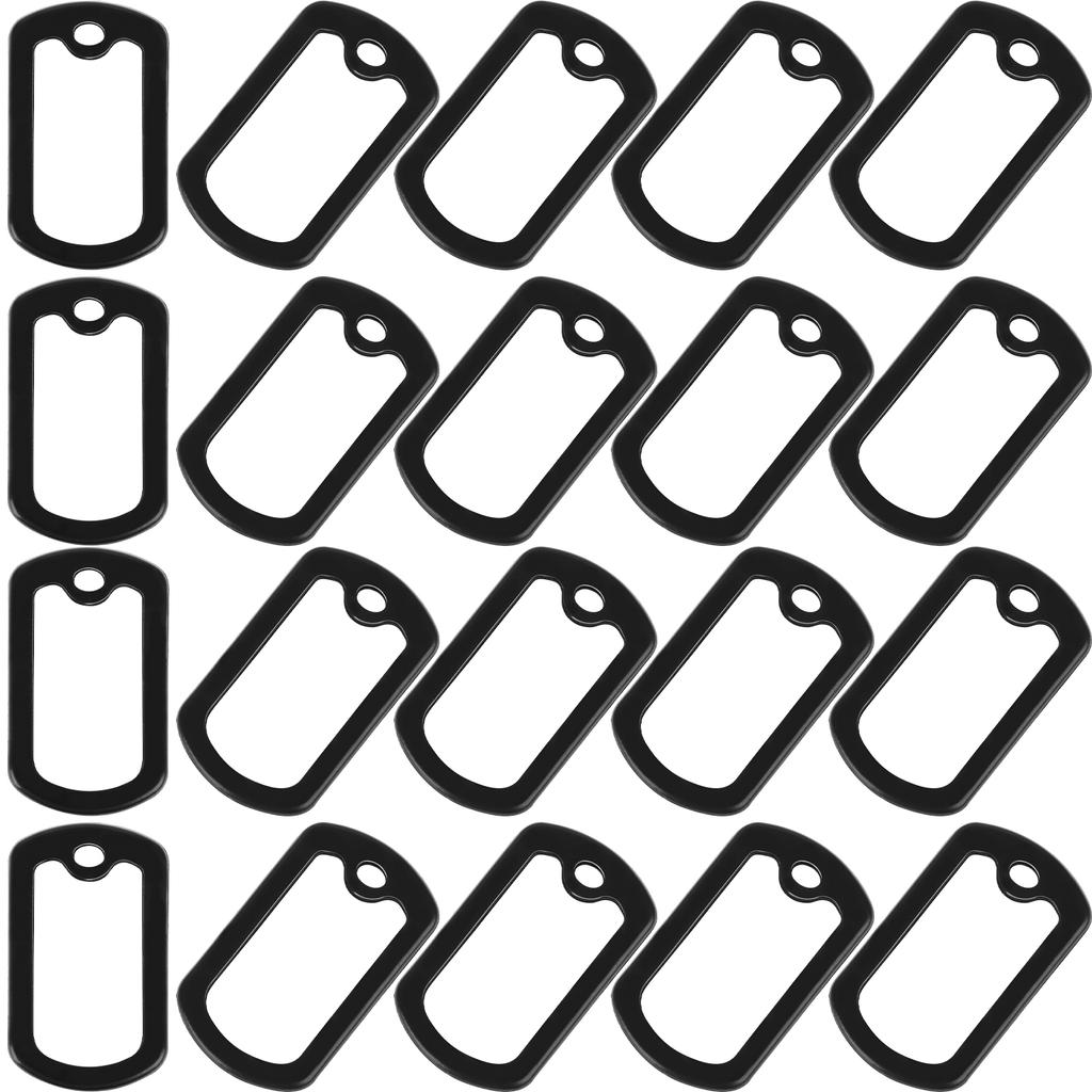 20er-Pack Erkennungsmarken-Silikon-Schalldämpfer im Militärstil, Schwarz