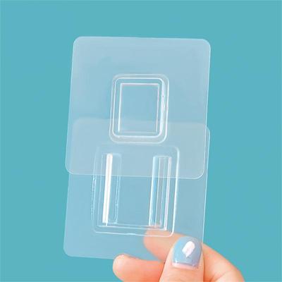 Hanger Support Seam Adhesive Wall Mounted Reusable Transparent Home Storage Storage Rack Waterproof And Oilproof Hanging Shelf