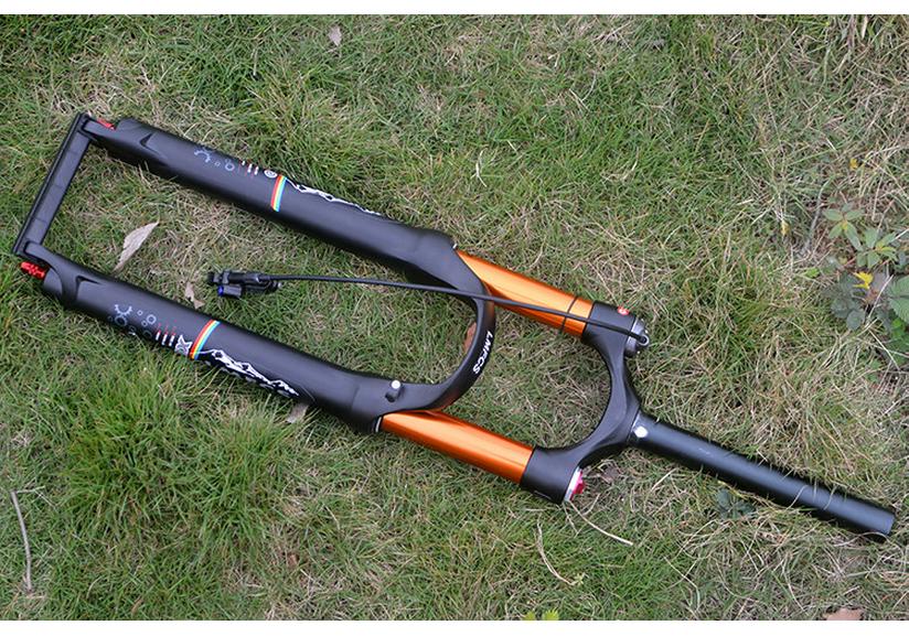 Dual Air Chamber Mountain Bike Fork - 26/27.5/29 Inch, Adjustable Damping, Magnesium Alloy