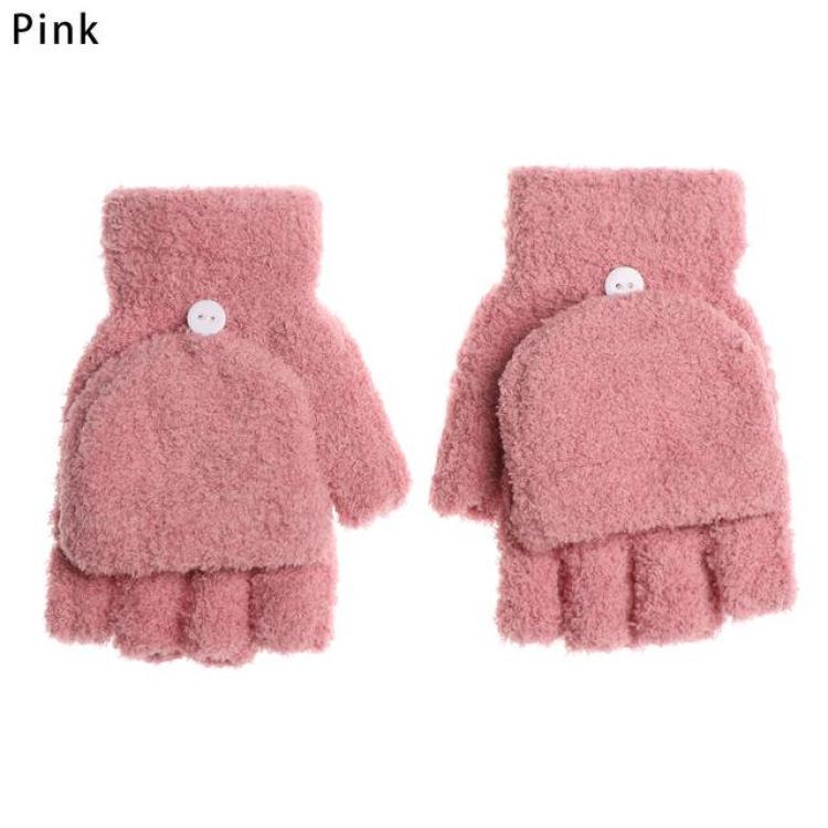 Unisex Rukavice s odklápěcími prsty Dámské Korálový samet Odolné proti chladu Palčáky Zimní teplé Měkké Dvouúčelové Fleece rukavice