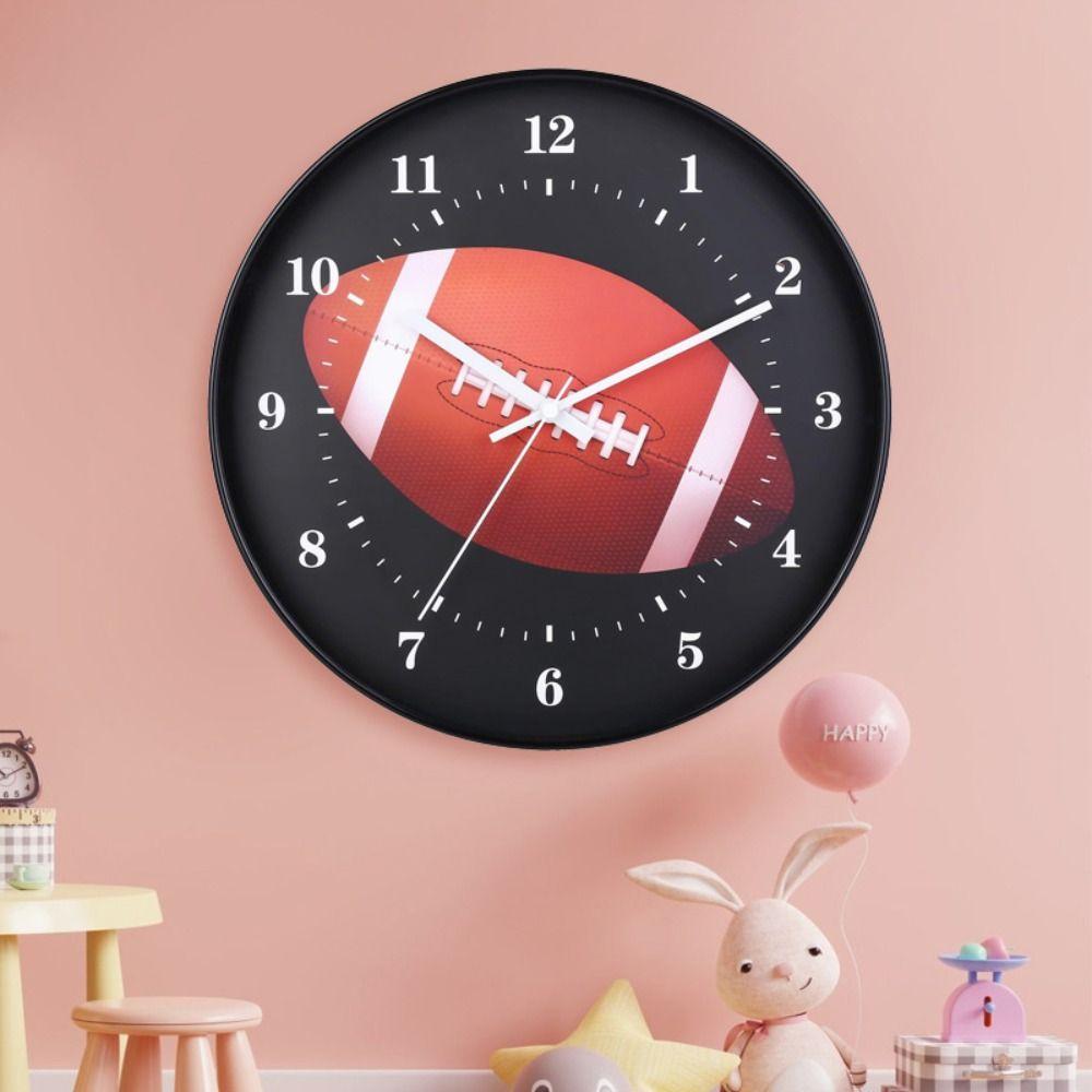 Funny Rugby Wall Clock Round Decoration Clock Creative Wall Mounted Clock  Office