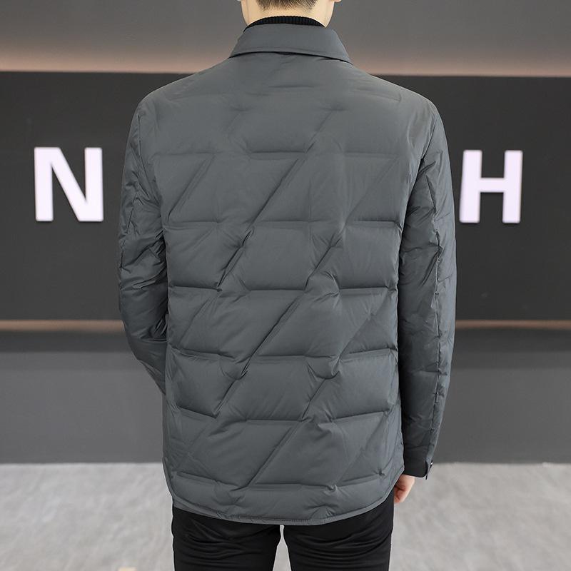 Men's 90% Down Winter Lapel Jacket - Warm, Windproof & Lightweight