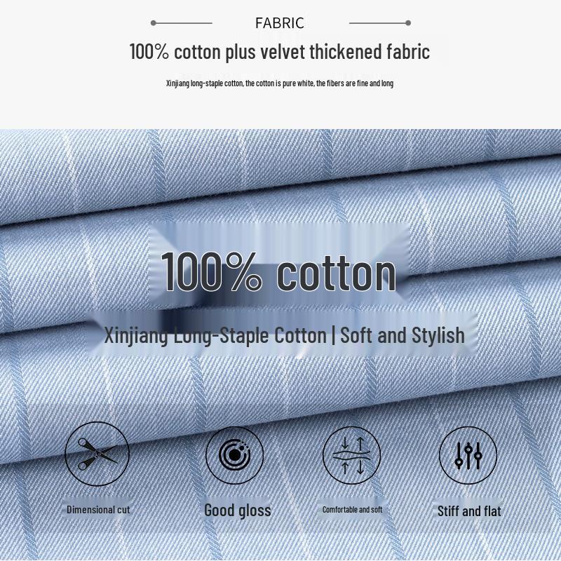 FIRS Men's Warm Business Casual Striped Flannel Shirt