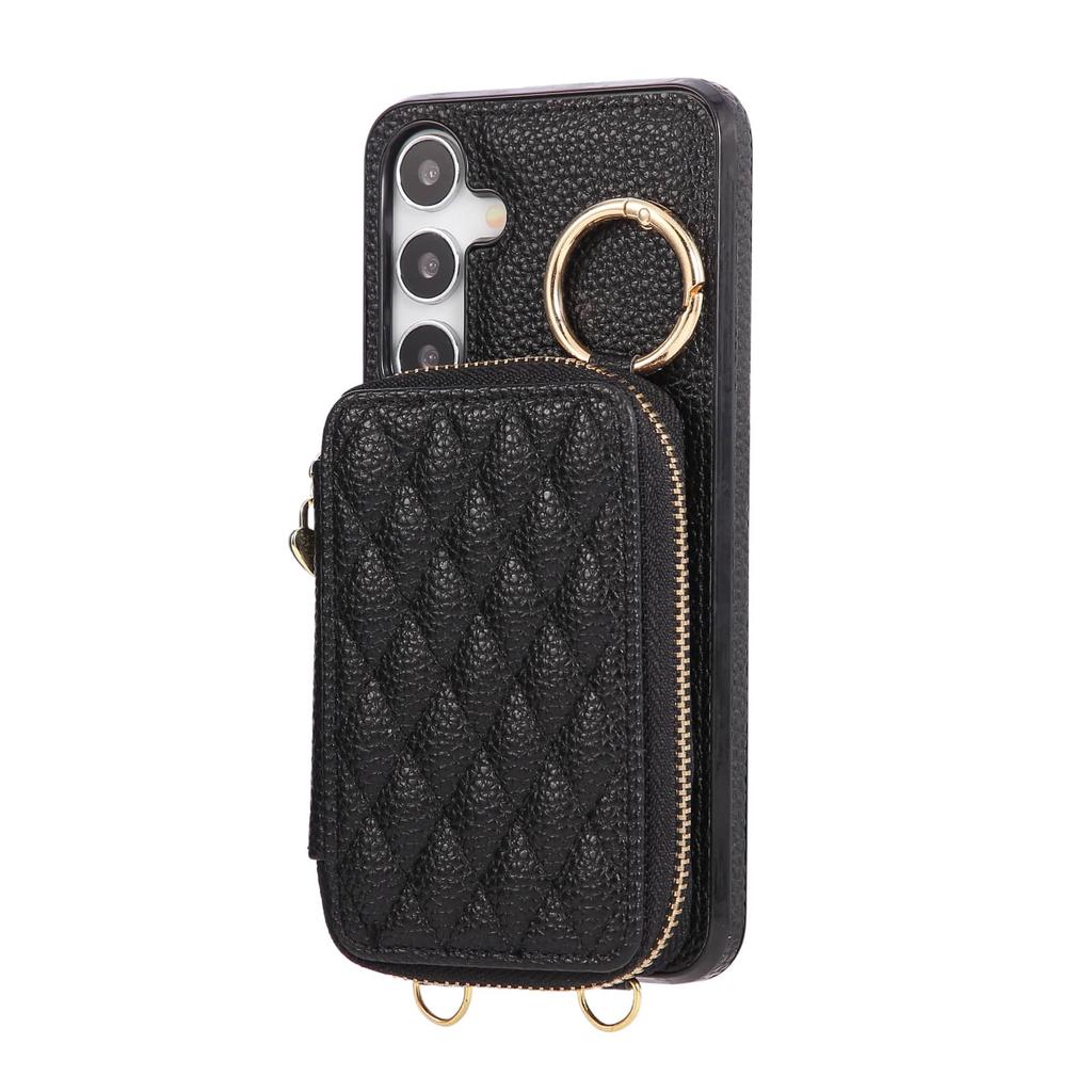 Crossbody portemonneehoesje voor Samsung Galaxy A06/A14/A15/A16/A22/A25/A26/A32/A36/A52/A53/A56/A71/A72 Rits Kaartsleuven Band Stand