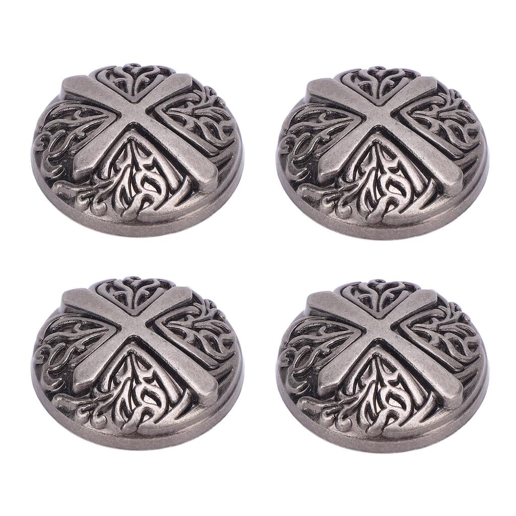 10 Sets Rivet and Screw 30mm Round Rivet Buttons 7mm Crossed Screws for Leather Collar Belts Handbag