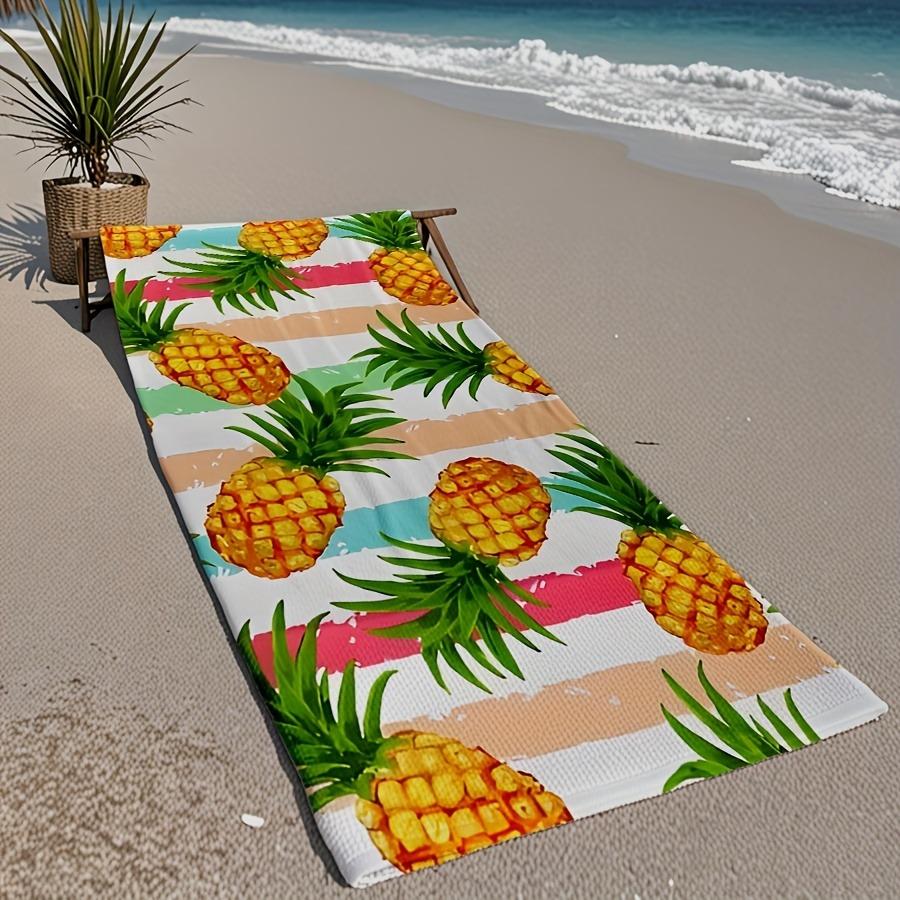 Pineapple-Printed Beach Towel: Tropical Vibes for Your Next Getaway! Suitable for towels, bath towels, beach towels