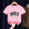 T Shirt Los Angeles Number 91 Brooklyn Graphic Round Neck Kids Tshirt Casual Girls Top