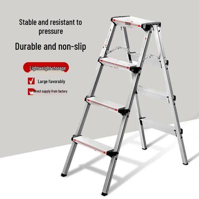 Stainless Steel Lightweight Folding A-Frame Step Ladder for Indoor Use