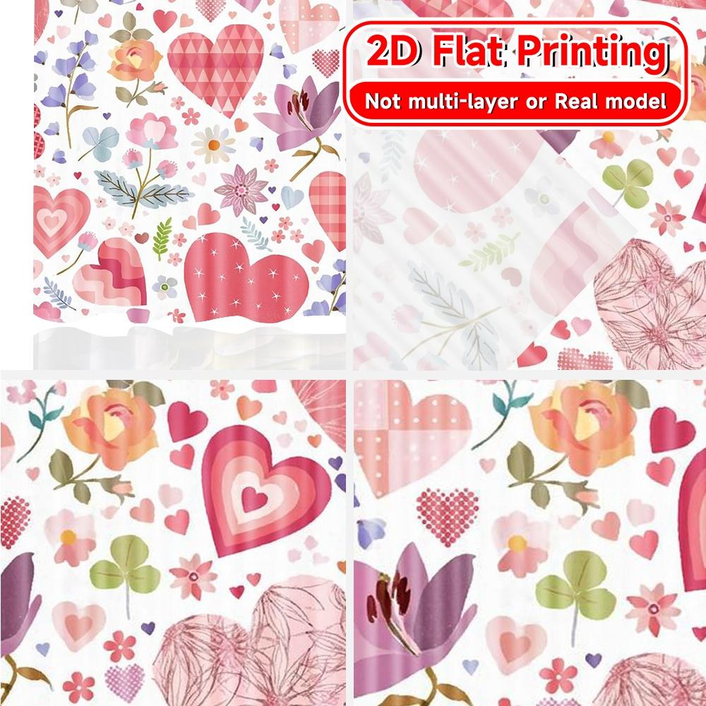 2D Flat Printing  2pcs Floral Heartscape Contemporary Popular Curtains Prints Light Filtering Curtains Holiday Suitable for