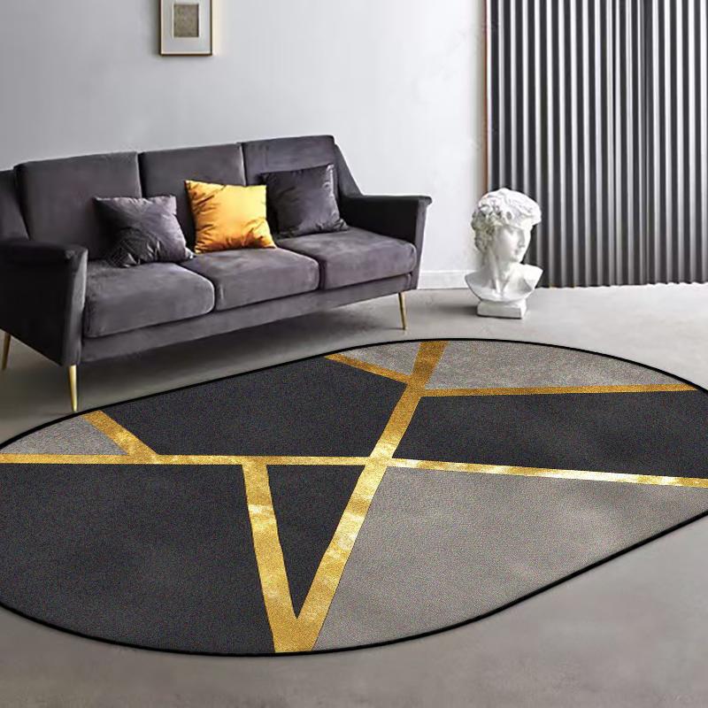 Nordic Geometric Oval CARPET LIVE ROOM Luxury Home Decoration Bedroom Large Area Oval Rugs Washable Antiskid Floor Mats Lounge