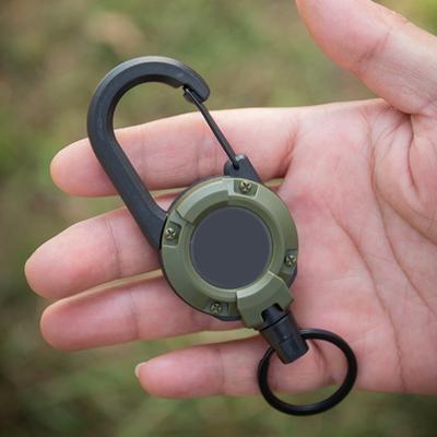 Outdoor Retractable Wire Rope Retractable Keychain Reel With Steel Cable Key Ring Retractable Tool