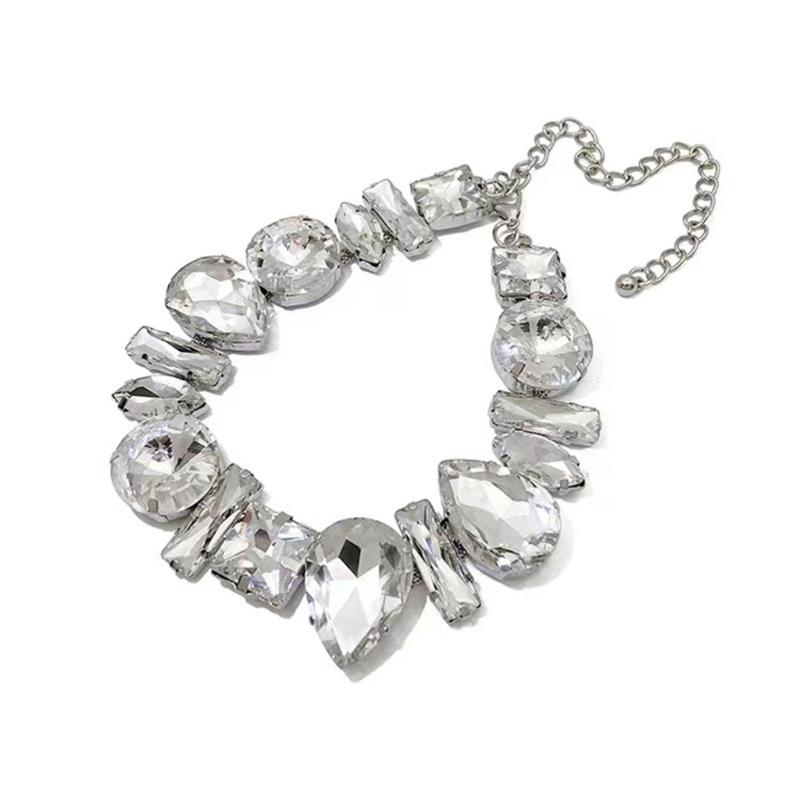 

Ожерелье со стразами, цепочка-чокер с кристаллами, богемная геометрическая цепочка на ключицы, свадебные украшения, свадебное ожерелье для женщин и девочек 1