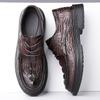 First layer cowhide men's leather shoes large size men's business casual shoes fashion crocodile pattern wedding groom shoes