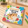 Artistic Leisure Time Tools Hamster Coloring Book for Kids, Cute Animal Illustrations And Creative Gift Toddlers Floral Elements Drawing Book,