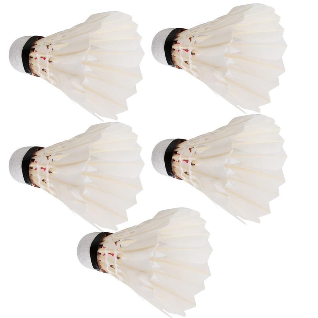5PCS Durable Feather Badminton Balls Shuttlecocks for Outdoor Indoor Training