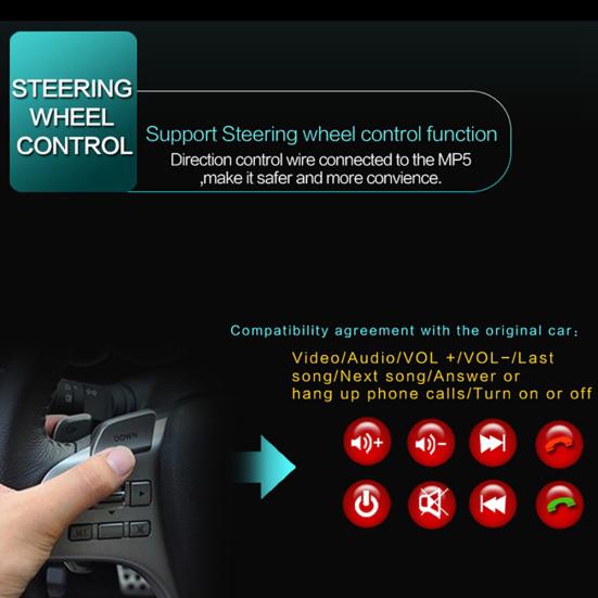 9601 7 Inch Bluetooth-compatible Car FM Radio Audio Video MP5 Player with Rearview Camera