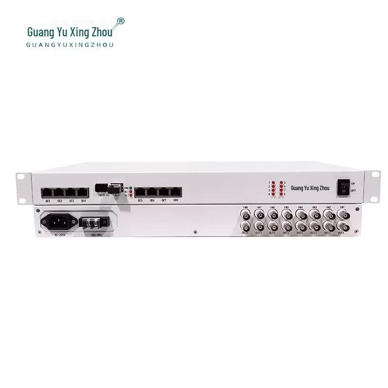 Fiber Optic to 8E1 and 8GE PDH Converter