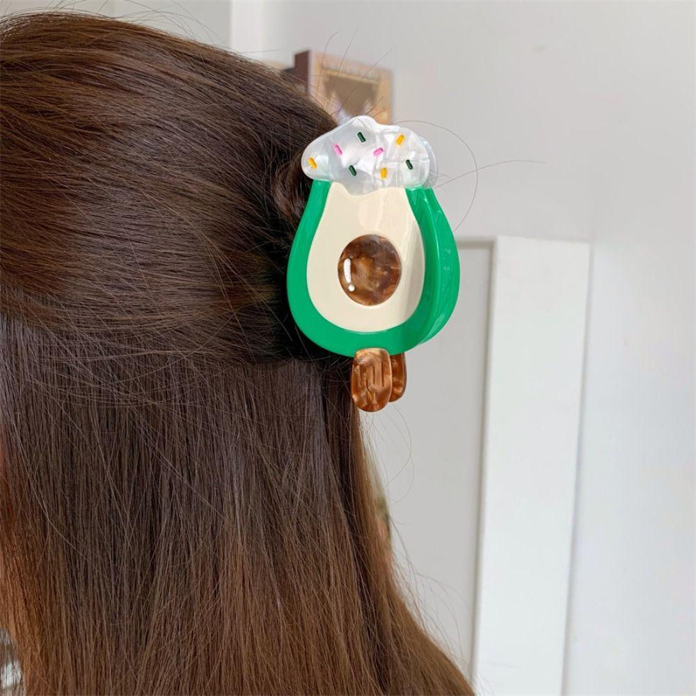Acetic Acid Fruit Series Hair Claw Cute Delicious Food Claw Clip Ice Cream Shark Clip  Female