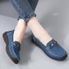 Women Simple Red Loafers Leather Driving Moccasins Comfort Flats Black Casual Slip on Plus Size Black Shoes