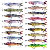 13.4cm 18g Multi-knot Fish Bait Realistic Design 3D Eyes Holographic Body Lure Bait Set with Built-in Ball Swinging Fish Lure