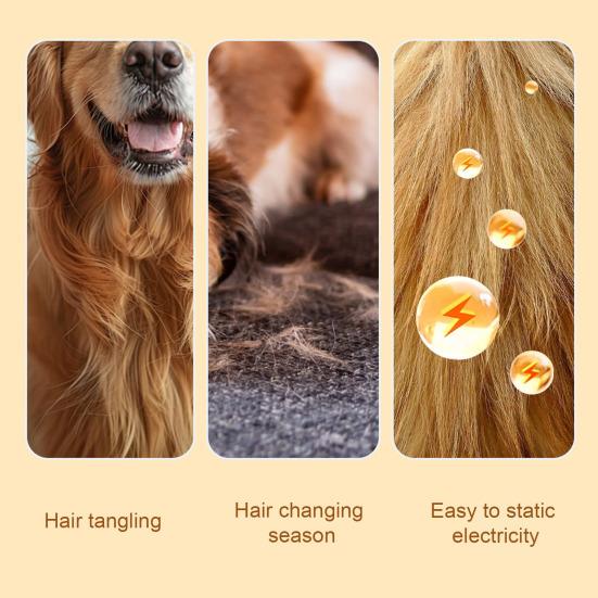 Pet Detangling Comb, Deshedding Tool with Curved Stainless Steel Teeth, Gentle Grooming And Dematting Brush for Long Hair Dogs Cats