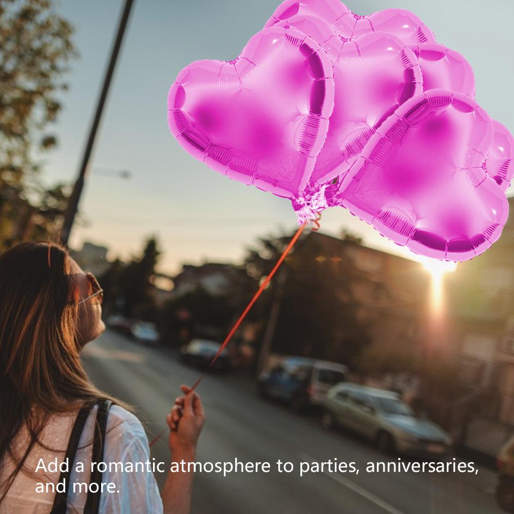10pcs 10\" Heart Aluminum Foil Balloons Party Wedding Birthday Decor