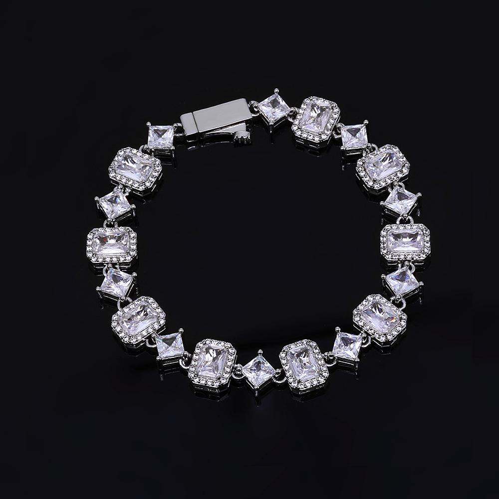 European and American geometric gemstone chain star bracelet hip-hop trend design sense jewelry zircon jewelry customization