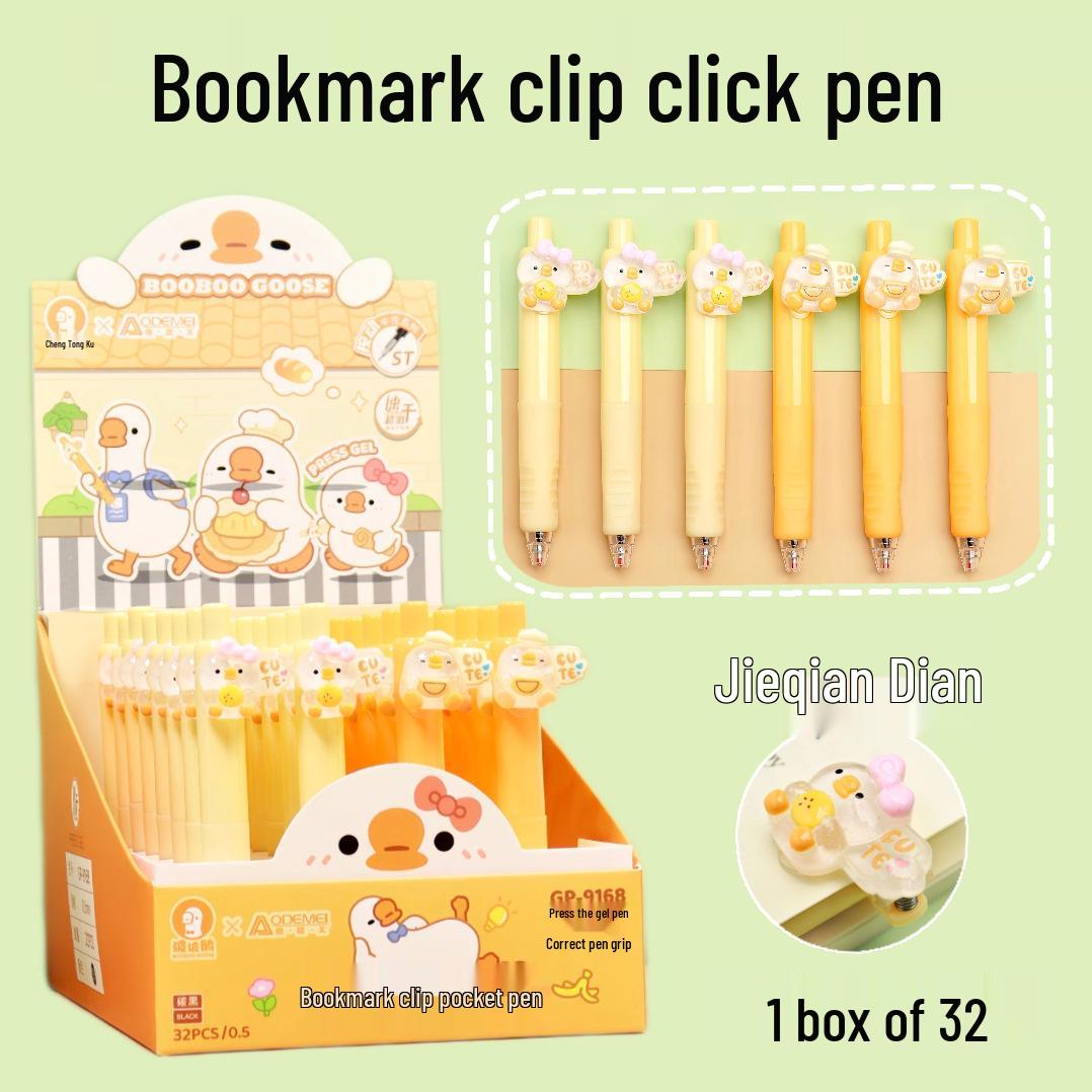 

32-Pack Bookmark Clip Pocket Gel Pens 0.5mm – Ideal for Students, Office, Exams, and Homework Black (32 pieces per box)